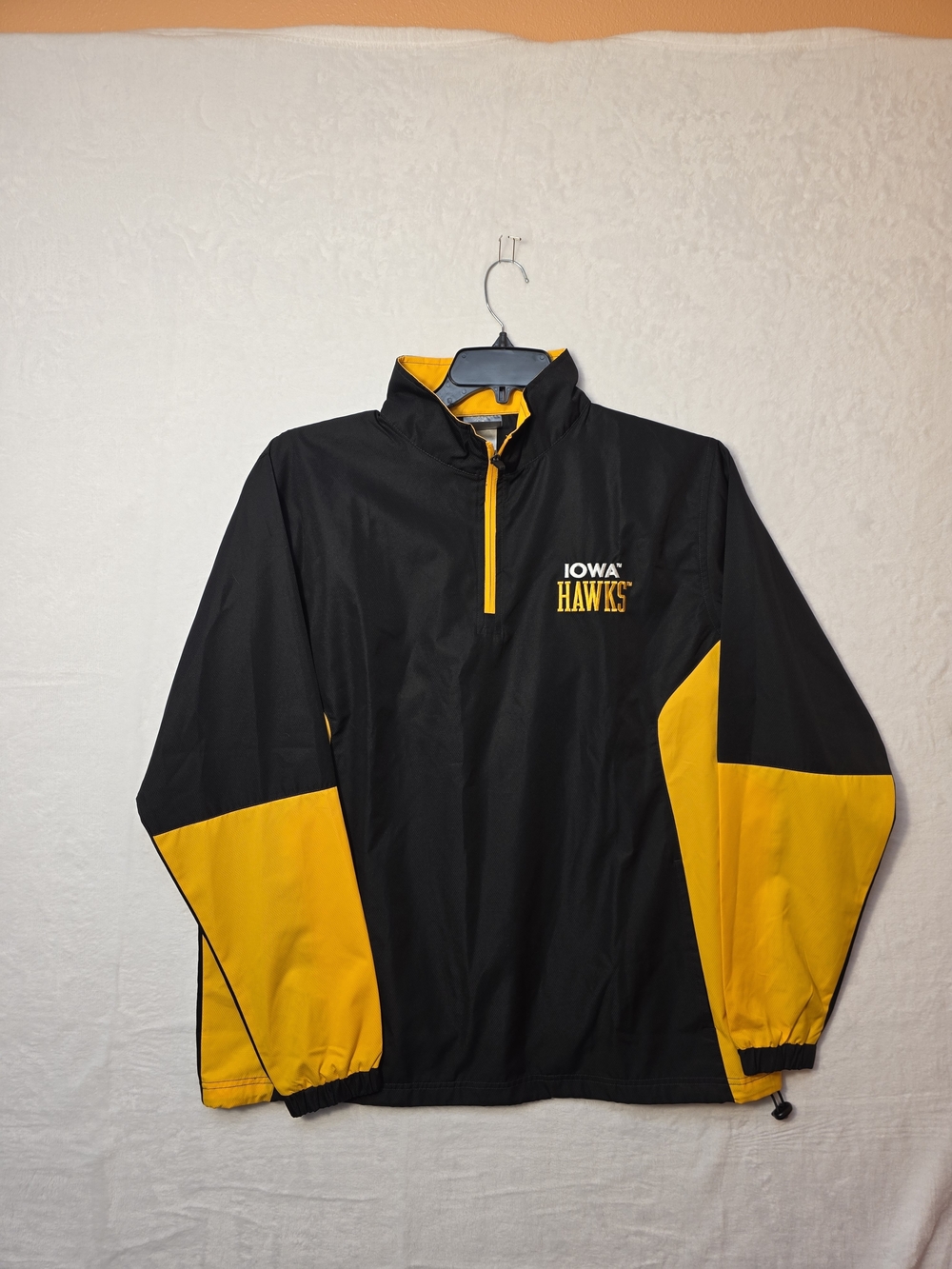 Iowa Hawks Black and Gold Half-Zip Windbreaker